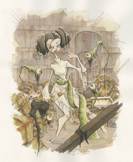 Image of "All Eyes on You" by Gris Grimly- Canvas/Paper