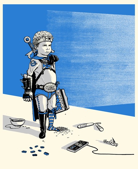 Image of "WEEKEND WARRIOR" Blue Variant by Barry Blankenship - Screenprint (16" x 20")