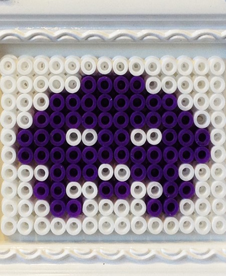 Image of "PURPLE INVADER" by Suzanne Kaufman- Original (3.5"x 3")