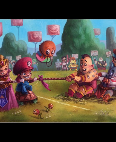 Image of "GAME OVER" by Patrick Ballesteros- Paper (8" x 18")