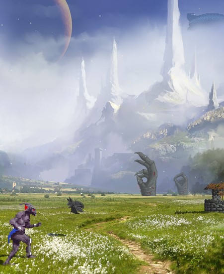Image of "SHADOW OF THE BEAST- THE EASTWARD PLAINS" by Jesse Van Dijk- Original (17" x 22")