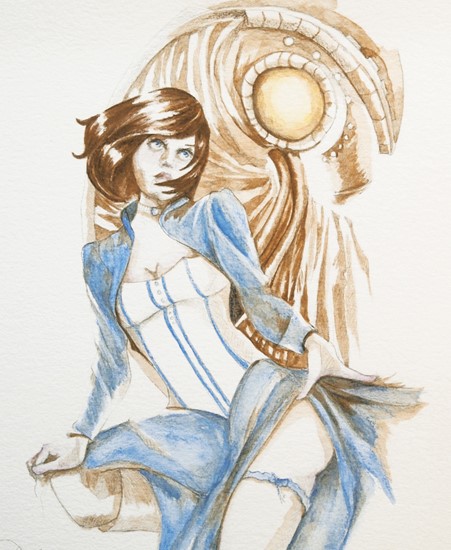 Image of "Elizabeth and Songbird" by Siolo Thompson - Original (11"x14") 