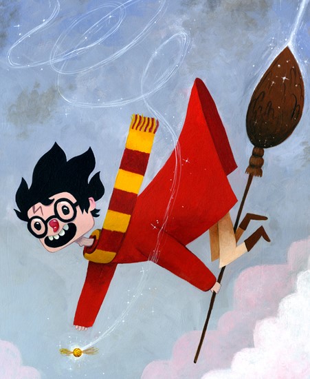 Image of "WIZARD ON BROOM..." by Mikeatron!- Print (11" x 14")