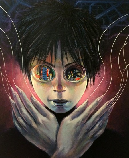 Image of "RAZORGIRL" by Aaron Jasinski- Original (11" x 14")