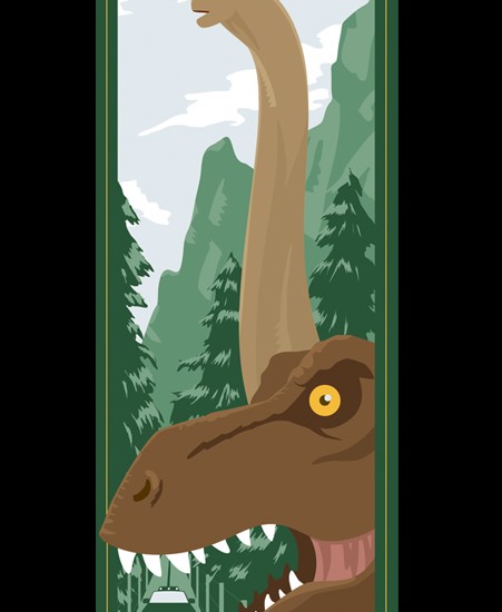 Image of "DISCOVER ISLA NUBLAR" by Dane Ault- Print (12" x 36")