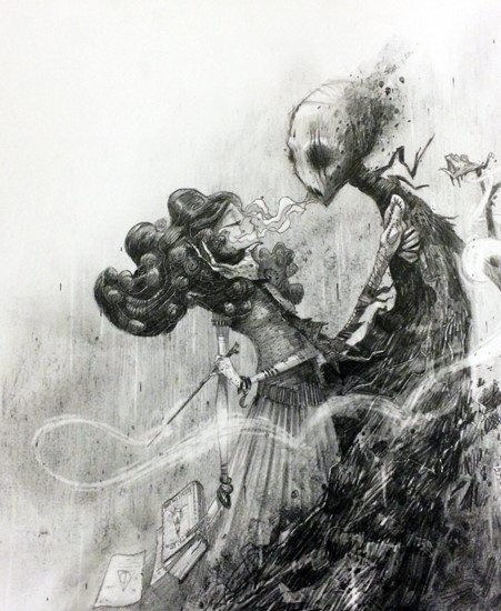 Image of "DEMENTOR" by Moon- Original (12" x 12") SOLD