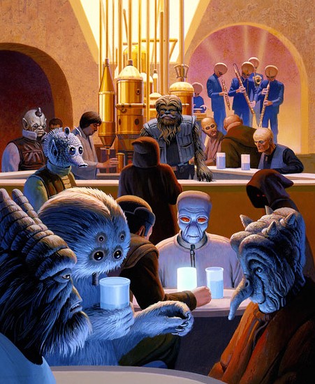 Image of "Wretched Hive" by Ralph McQuarrie- Canvas (17" x 22")