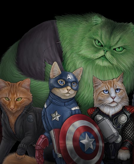 Image of "Catvengers" by Jenny Parks- Original/Prints (11" x 17")