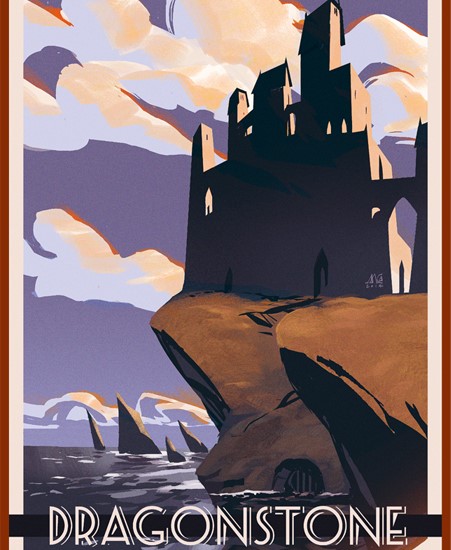 Image of "DRAGONSTONE" by Marco Cardonna- Print (13" x 19")