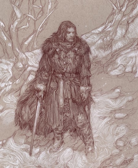 Image of "JON SNOW" by Donato Giancola- Original (16" x 20")