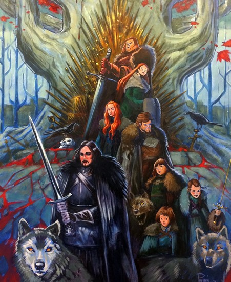 Image of "STARK FAMILY" by Augie Pagan- Original (12" x 16") SOLD