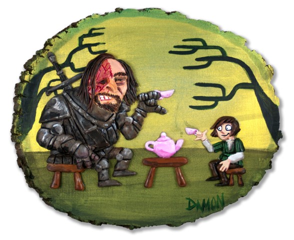 Image of "THE PRINCESS AND THE HOUND" by Damon O'Keefe - Original (9" x 12")