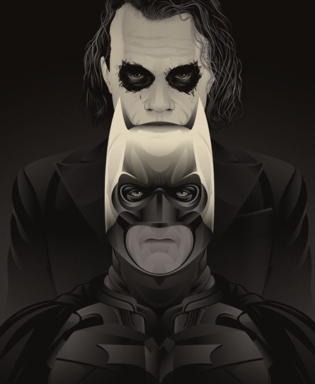 Image of "THE DARK KNIGHT" by Guillame Morellec - Giclee Print (13" x 19")