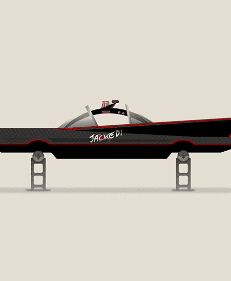 Image of "JACKED 66 BATMOBILE" by Barry Blankenship- Screenprint (16" x 20")