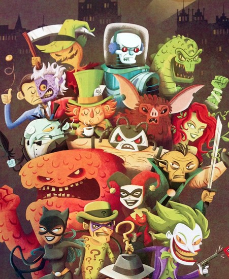 Image of "BATMAN VILLIANS" by Derek Sullivan - Prints (11" x 14")