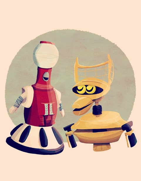 Image of "ROBOT ROLL CALL" by Nan Lawson- Print (8" x 10")
