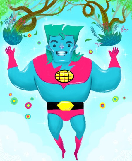 Image of "CAPTAIN PLANET" by MIKEATRON!- Giclee Print (11" x 14")