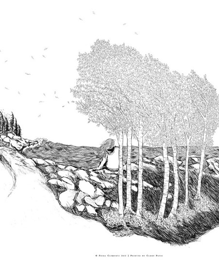 Image of "SALTY SEAS & BIRCH TREES" by Frida Clements- Screen Print (18"x24")