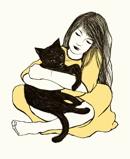 Image of "LAP CAT" by Frida Clements- Screen Print (11"x14")