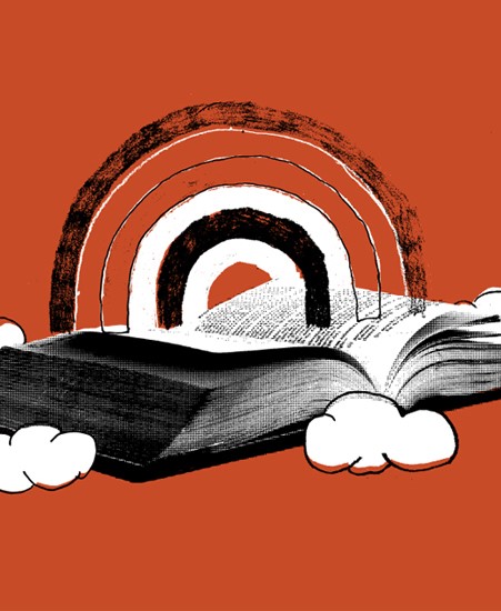 Image of "READING THE RAINBOW" by Aaron Bloom- Screen Print (9.5"x12")