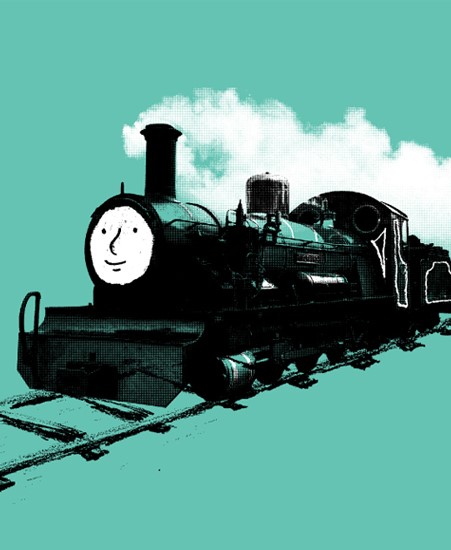 Image of "TRAIN FRIENDS" by Aaron Bloom- Screen Print (9.5"x12")