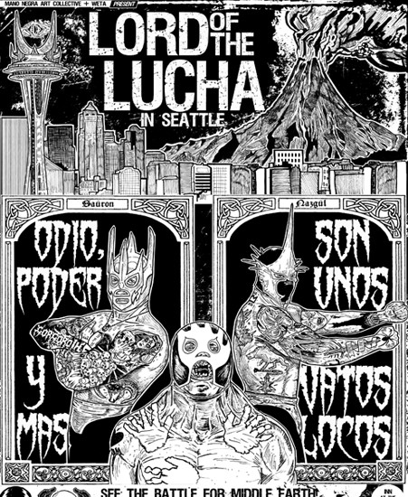 Image of "LORD OF THE LUCHA" by Rolando Avila, Screen Print (18"x24")