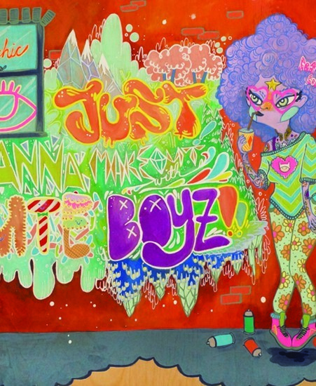 Image of "I JUST WANT TO MAKE OUT WITH CUTE BOYS" by Rhodora Jacob, Original/Print (16"x 20")