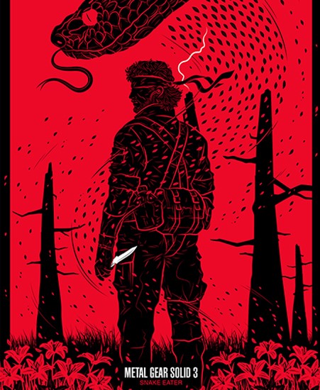 Image of "METAL GEAR SOLID 3..." by Guillaume Morellec, Screenprint (12" x 24")