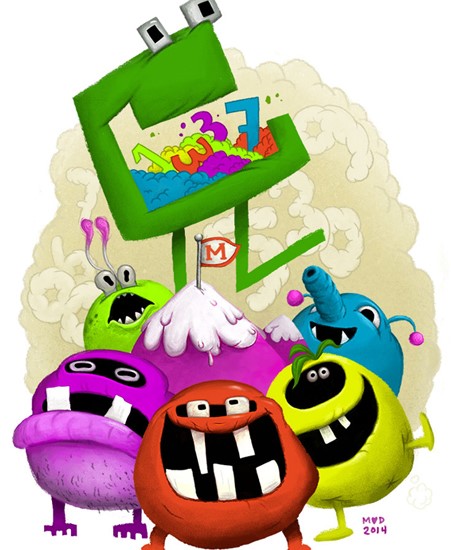 Image of "NUMBER MUNCHERS" by MIKEATRON!, Print (11" x 14")