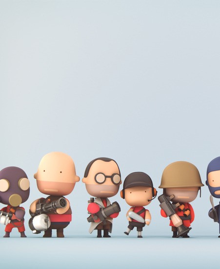 Image of "Tiny Team Fortress" by WP van Overbruggen- Paper (12" x 19") 