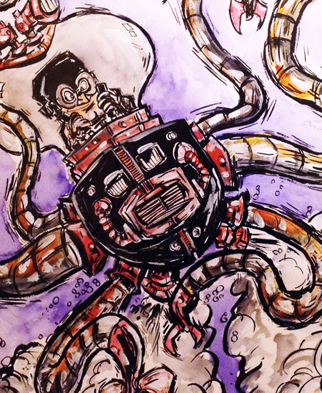 Image of "Six Arms of Doom" by Clay Sisk- Original (16" x 20")