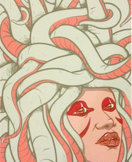 Image of "Medusa- Rose" by Mark Sarmel- Paper (9" x 14")