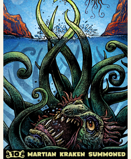 Image of "Martian Kraken Summoned" by Chet Phillips- Paper (4" x 6")