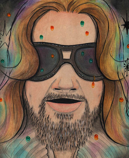 Image of "The Dude..." by Kim Gordon- Original (8" x 8")