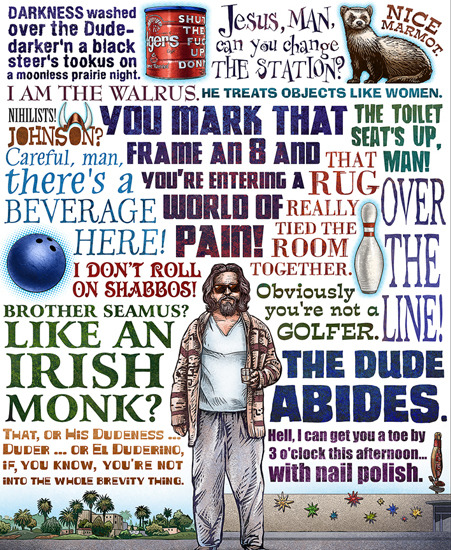 Image of "The Dude Abides" by Chet Phillips- Original (16" x 20") SOLD