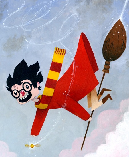 Image of "WIZARD ON BROOM..." by Mikeatron!- Giclee Print (11" x 14")