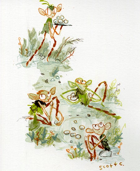 Image of "CHILDREN OF THE FOREST..." by Scott Campbell - Original (5" x 7")