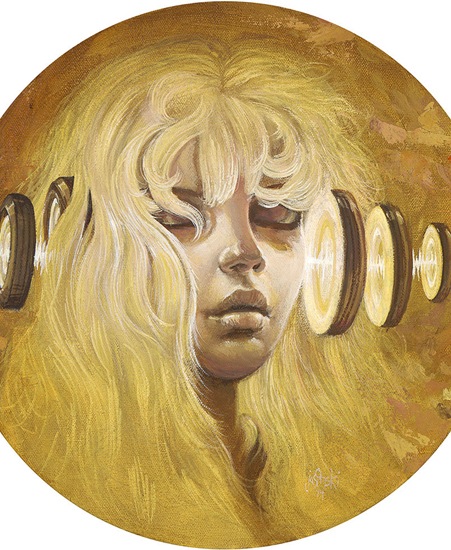 Image of "LISTENING TO THE CRITICS" by Aaron Jasinski, Print (9" x9" )