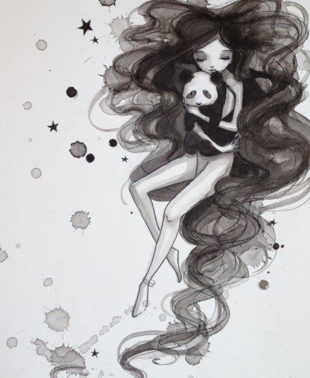 Image of "MARCEL AND I" by June Leeloo, Original (9" x 12")