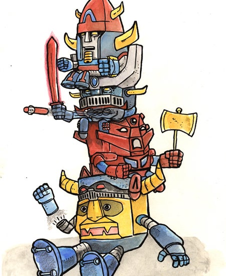 Image of "THE SHOGUN FAMILY STACKER" by Super Ugly, Original (9" x 12")