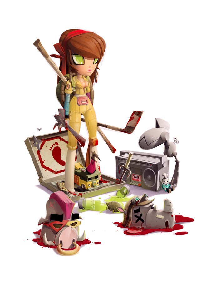 Image of "NINJA TURTLES MINUS TURTLES" by Andrew Wilson- Giclee Print (13" x 19")