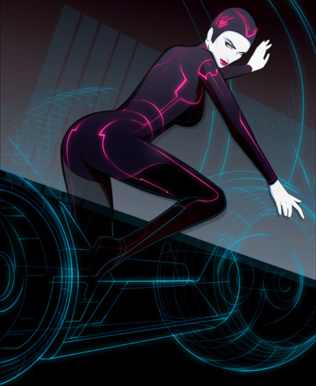 Image of "Tron Girl" by Craig Drake- Paper (18" x 23")