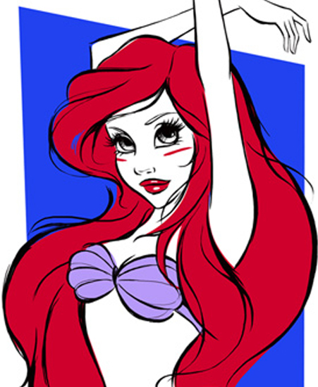 Image of "Pop Little Mermaid" by Jenny Chung- Canvas (19" x 32")