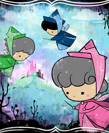 Image of "The Good Fairies" by Diana Shin- Canvas (10" x 10")