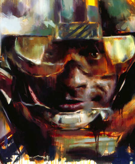 Image of "Red 5" by Jerome Lagarrigue- Canvas (16" x 36")