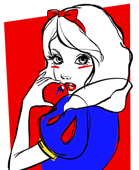Image of "Pop Snow White" by Jenny Chung- Canvas (19" x 32")