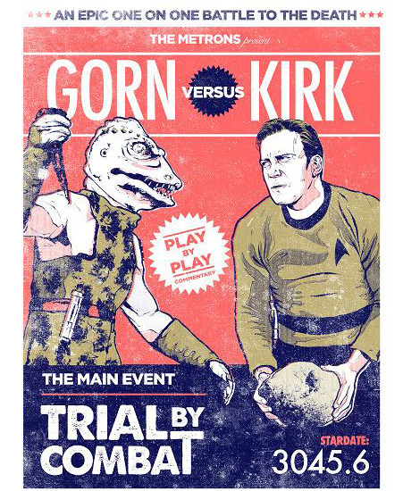 Image of "Gorn Vs Kirk" by Dave Merrell- Paper (16" x 22")