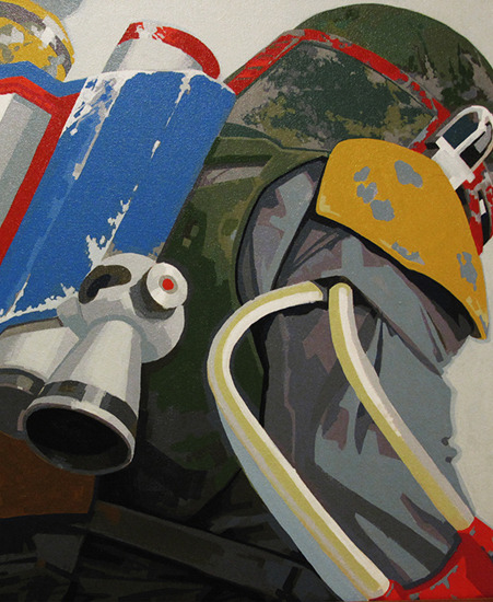 Image of "Jetpack Study" by Tristan Reidford- Original on Canvas (24" x 36") SOLD