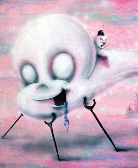Image of "Casper-dor Dali" by Chris Brett- Original on Wood (18" x 24")