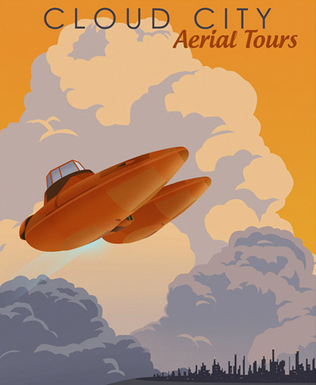 Image of "Cloud City Aerial Tours" by Steve Thomas- Paper (13" x 19") PROOF
